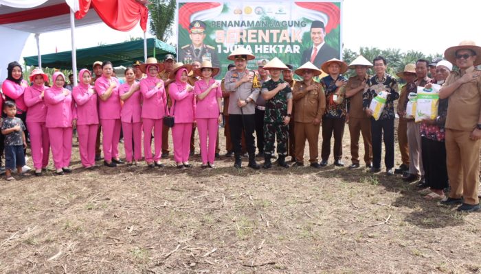 Polres Binjai Dukung Program Ketahanan Pangan dengan Penanaman Jagung