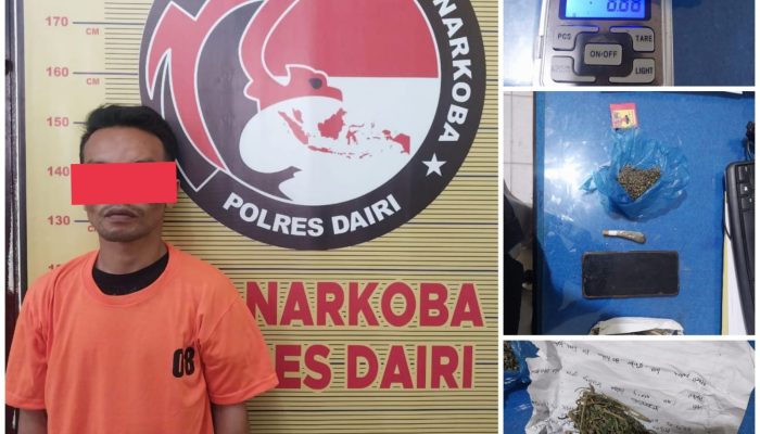 Satres Narkoba Polres Dairi Amankan Pria Atas Kasus Narkotika Jenis Ganja