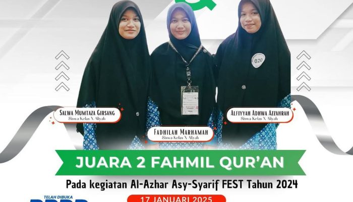 Santri MAS Ma’rifatul Hikmah,Raih Juara 2 dalam Lomba Fahmil Qur’an Al-Azhar Asy-Syarif Fest 2024