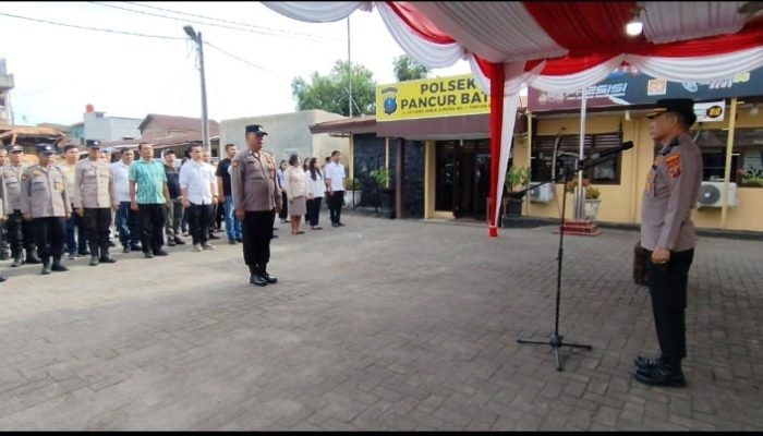 Kompol H. Djanuarsa S.H Pimpin Apel Perdana di Polsek Pancur Batu