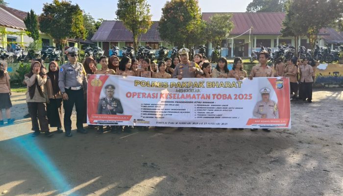 Polres Pakpak Bharat Sosialisasikan Ops Keselamatan Toba 2025 di SMA Negeri 1 Tinada
