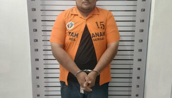 Viral! Sepeda Motor Masuk Parit, Polres Sergai Amankan Tersangka Pemilik Sabu