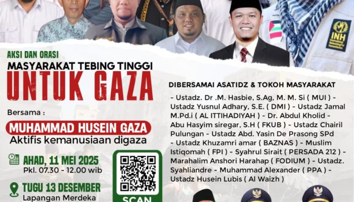 Masyarakat Tebing Tinggi Bersatu Bela Gaza, Ini Jadwal Aksi Kemanusiaannya