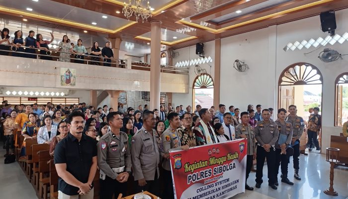 Polres Sibolga Sambangi Gereja BNKP dalam Kegiatan Minggu Kasih, Sampaikan Pesan Kamtibmas