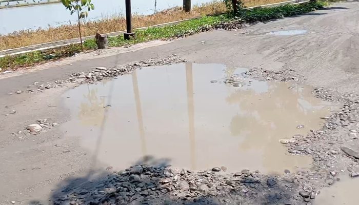 Warga Keluhkan Jalan di Desa Mangga Dua Masih Seperti “Kolam Ikan”