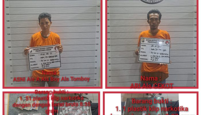 Polrestabes Medan Tangkap Pengedar Sabu di Helvetia