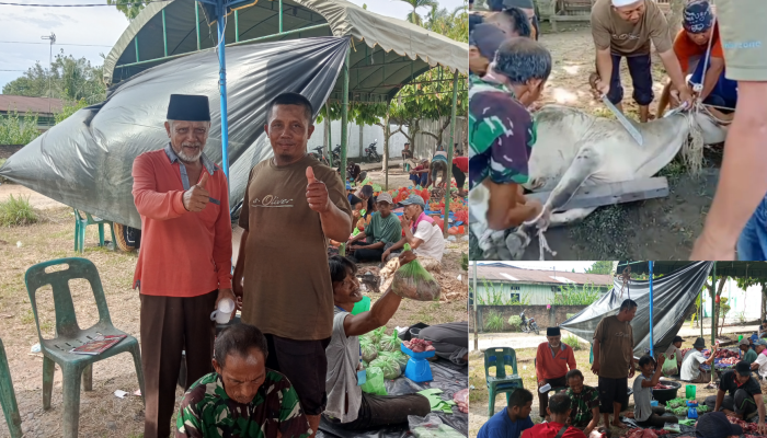 Idul Adha 1446 H, Jamaah Masjid Al Hidayah Dusun 8 Paya Pinang Sembelih 6 Sapi dan 10 Kambing