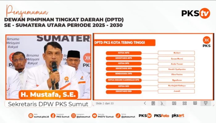 ‎PKS Tebing Tinggi Umumkan Susunan Pengurus 2025–2030, Anda Yasser Resmi Jadi Ketua DPD