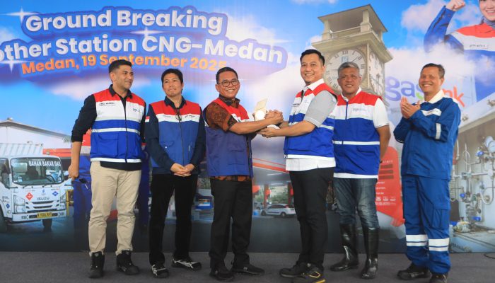 Pertama di Medan, Wakil Wali Kota Zakiyuddin Harahap Groundbreaking Pembangunan Mother Station CNG