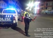 Satlantas Polres Labuhanbatu Gelar Patroli Blue Light di Jalinsum, Begini Suasananya