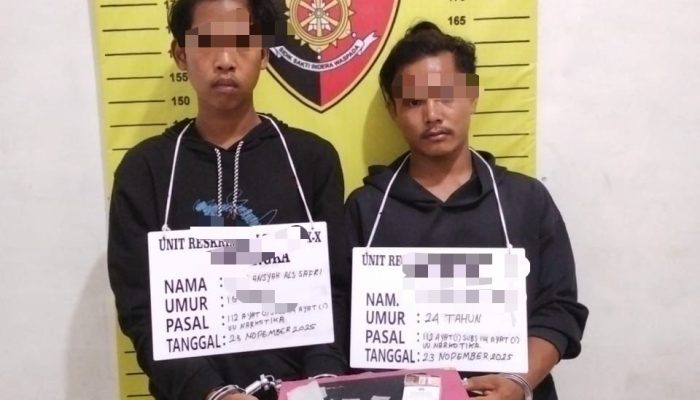 Polsek NA IX-X Amankan Dua Pemuda dan Dua Plastik Sabu di Aek Tampang