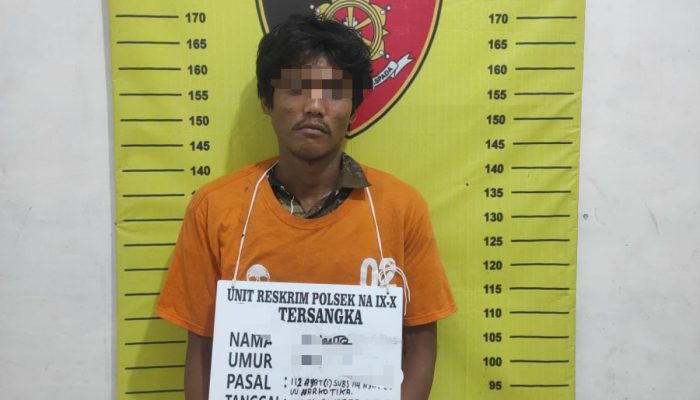 Polsek Na IX-X Tangkap Pria Pengguna Sabu di Simpang Merbau