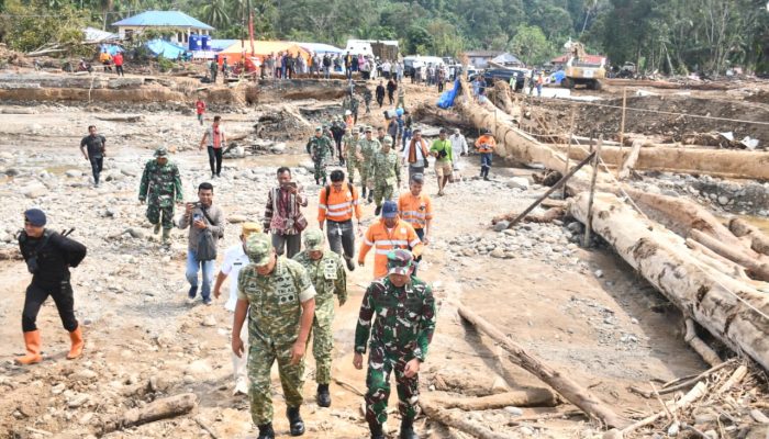 Wakil Panglima TNI Tinjau Lokasi Bencana Banjir di Kabupaten Tapanuli Selatan Prov Sumut