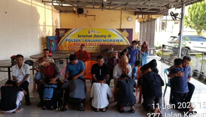 Gagal Tawuran, 7 Remaja di Tanjung Morawa Sungkem dengan Orang Tua di Kantor Polisi