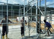 Brimob, TNI, dan Pemda Percepat Pembangunan Huntara di Aek Latong