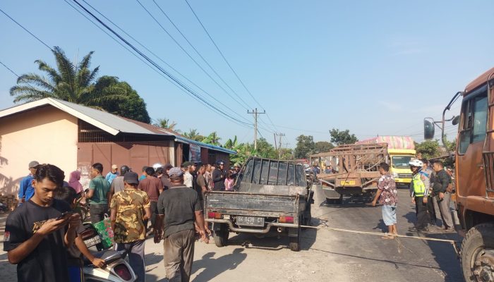 Tabrakan Maut di KM 45 Medan–Tebing Tinggi, Sopir Pick Up Tewas di Tempat
