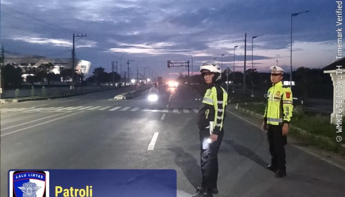 Sat Lantas Polres Sergai Gelar Patroli Subuh di Jalinsum
