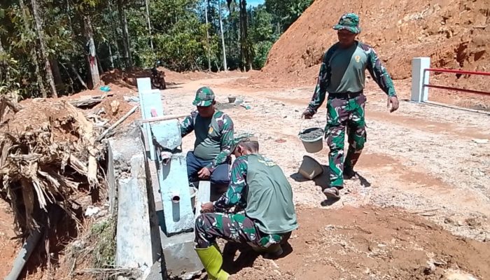 Satgas Gulbencal Kodam I/BB Tuntaskan Perbaikan Jembatan Beton Titik VI di Hutanabolon