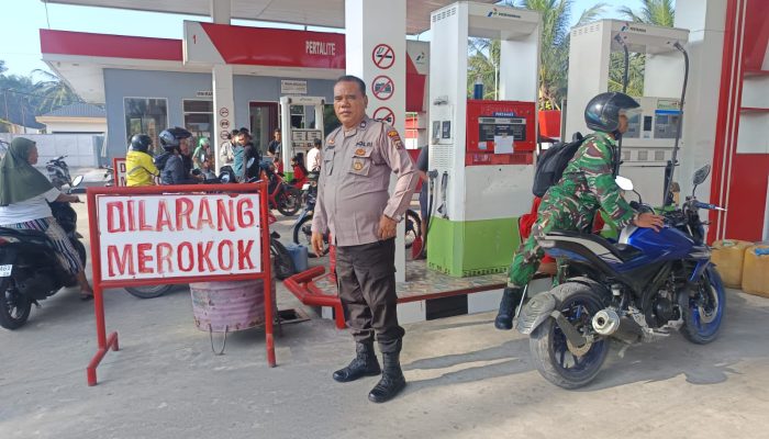 Polsek Pancur Batu Amankan SPBU, Antisipasi Antrean BBM