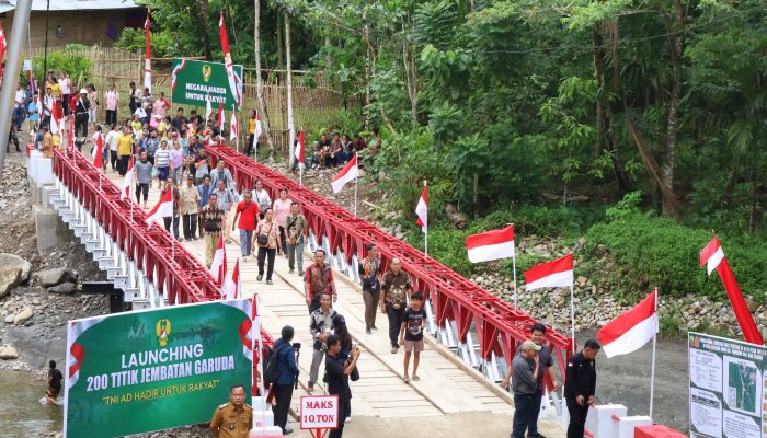 Kasad Resmikan Jembatan Bailey Sifalago Gomo di Kab Nias Selatan Prov Sumut