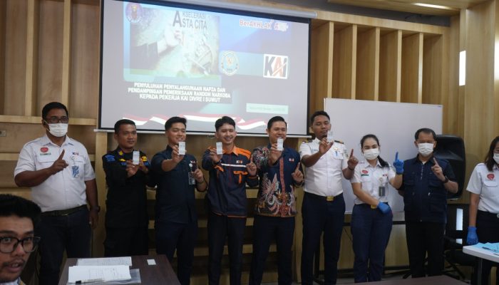 KAI Divre I Sumut Lakukan Penyuluhan dan Pengecekan NAPZA bagi Pekerja Jelang Angkutan Lebaran