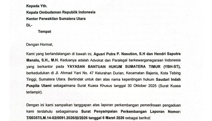 Laporan Ombudsman Soroti Penanganan Sengketa di Disnaker Tebing Tinggi:4 Bulan Nasib Buruh Terkatung-katung Tanpa Mediator