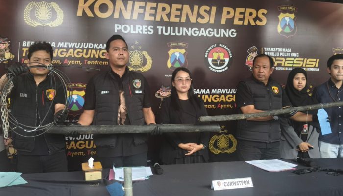 Sindikat Pencurian Kabel Bawah Tanah Dibongkar, 10 Pelaku Dibekuk Satreskrim Polres Tulungagung