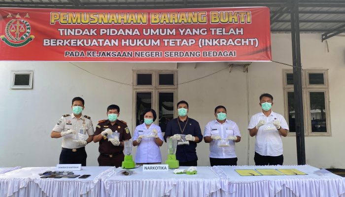 Kejari Sergai Musnahkan Barang Bukti 125 Perkara, Didominasi Kasus Narkotika