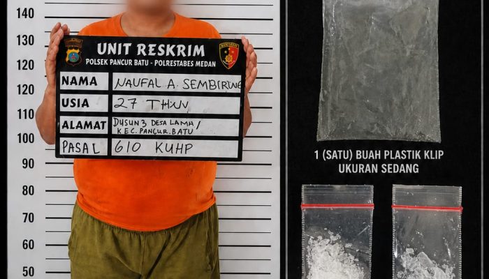 Polsek Pancur Batu Tangkap Pria Pembawa Sabu di Jalan Jamin Ginting