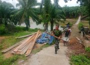 Demi Keselamatan Warga, Kodim 0212/TS Perbaiki Jembatan Perintis Garuda di Padang Lawas