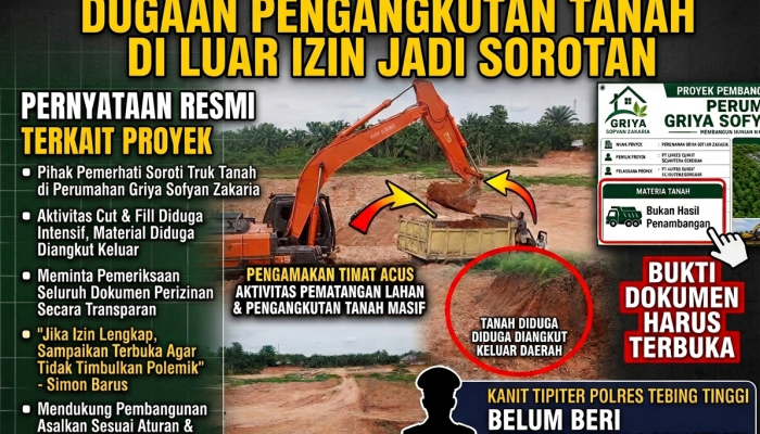 LPPAS-RI Soroti Truk Tanah Perumahan Griya Sofyan Zakaria
