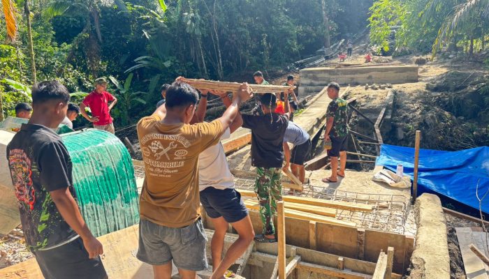 Karya Bakti TNI di Nias Utara Berbuah Hasil, Jembatan Modular Bantuan Presiden Mulai Terlihat Wujudnya