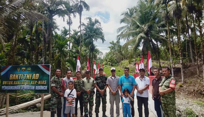 Karya Bakti Skala Besar TNI AD Rampungkan Jembatan Armco Sungai Menaula, Akses Warga Nias Utara Kini Lebih Mudah