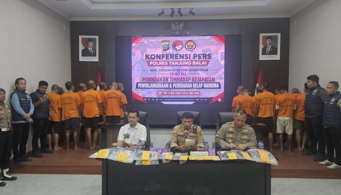 176 Gram Sabu Disita, Polres Tanjungbalai Beberkan Hasil Operasi KRYD Selama 20 Hari