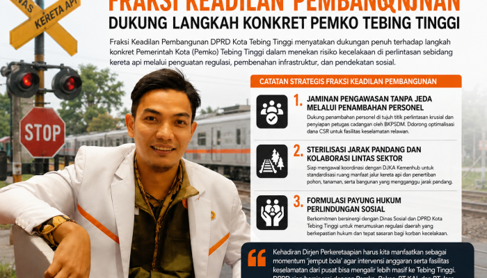 Tekan Risiko Kecelakaan Perlintasan Kereta, Fraksi Keadilan Pembangunan Dukung Langkah Konkret Pemko Tebing Tinggi