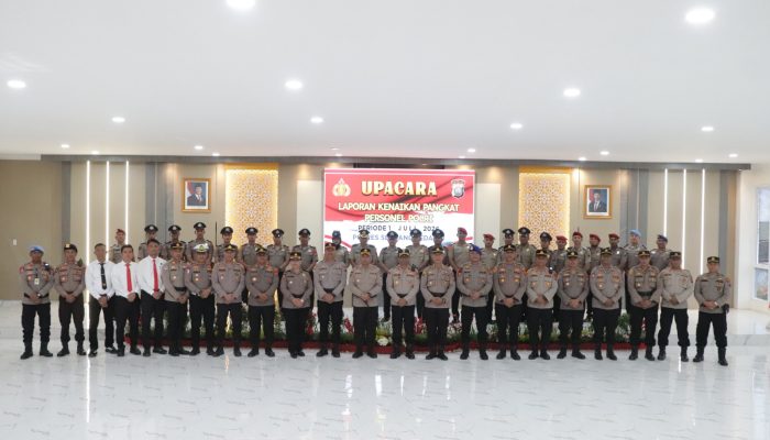 27 Personel Polres Serdang Bedagai Terima Kenaikan Pangkat, Kapolres: Pangkat Baru Harus Diiringi Tanggung Jawab Lebih Besar