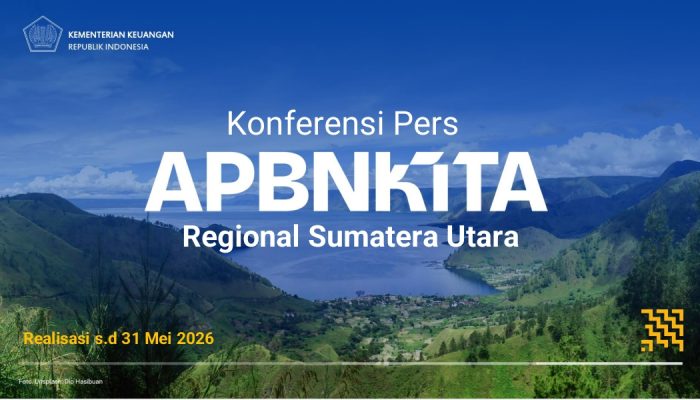 Kinerja APBN Sumut hingga Mei 2026 Positif, Pendapatan Tumbuh 38,28 Persen dan Belanja Negara Capai Rp30,12 Triliun