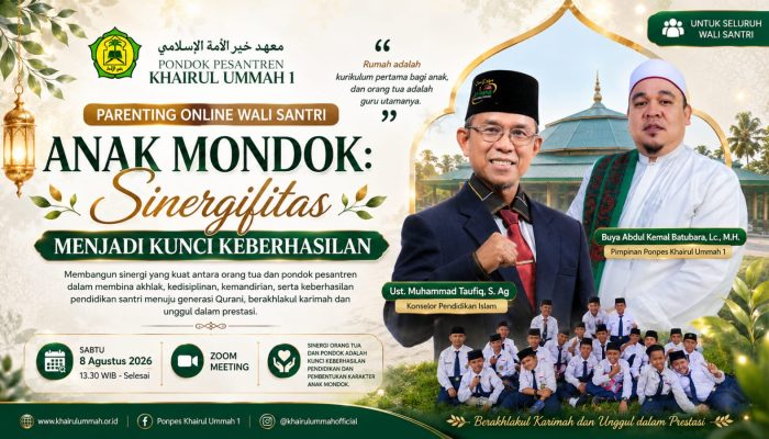 Perkuat Peran Orang Tua, Ponpes Khairul Ummah 1 Gelar Parenting Online Wali Santri