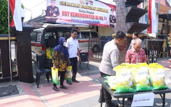 Gerakan Pangan Murah Polres Blitar Kota Disambut Antusias, 215 Kilogram Beras SPHP Tersalurkan