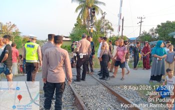 Polres Tebing Tinggi Tangani Kecelakaan Kereta Api, Satu Pengendara Tewas