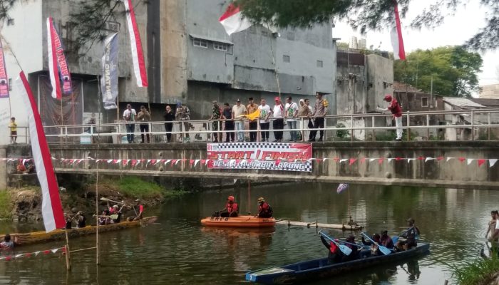Lomba Perahu Dayung di Kali Ngrowo Tulungagung Meriah, Libatkan 43 Tim dan 80 UMKM