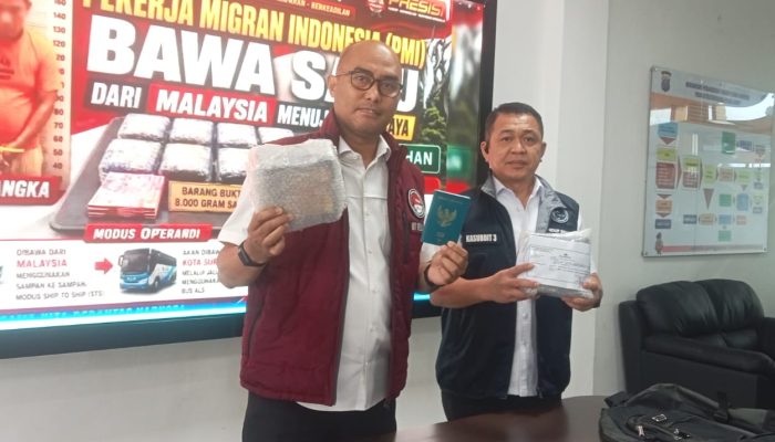 PMI Asal Jawa Timur Ditangkap Bawa 8 Kg Sabu dari Malaysia