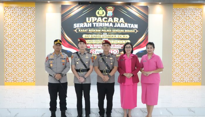 Inspektur Satu Toman Febriandi Sibuea Resmi Jabat Kasat Reskrim Polres Sergai