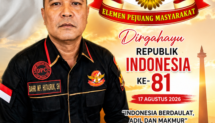 Ketua DPW LSM Elang Mas Sumut Ucapkan Dirgahayu ke-81 RI, Usung Motto Indonesia Berdaulat, Adil dan Makmur