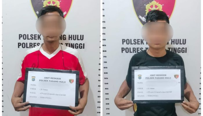 Dua Terduga Pelaku Begal di Tebing Tinggi Ditangkap Polisi, Senjata Tajam Diamankan