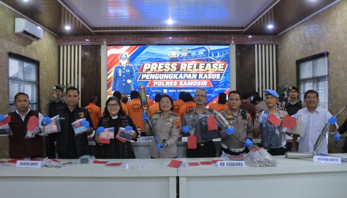 Polres Samosir Ungkap Sejumlah Kasus, dari Narkotika hingga Pembalakan Liar