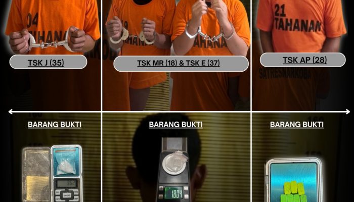 Empat Bandar Narkoba Binjai Dibekuk Polisi