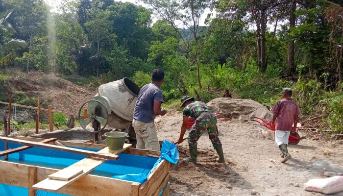 Kodim 0212/TS Percepat Pembangunan Jembatan Beton di Aek Gareder, Progres Capai 32 Persen
