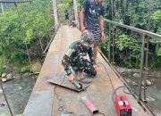 Rehab Jembatan Gantung Batunadua Jae Capai 63 Persen, Kodim 0212/TS Lanjutkan Pengerjaan