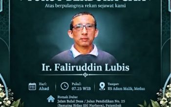 Dunia Jurnalistik Medan Berduka, Wartawan Senior Ir. Faliruddin Lubis Berpulang ke Rahmatullah